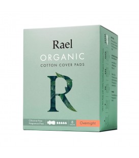 Rael Overnight Pads with Organic Cotton Cover 10s