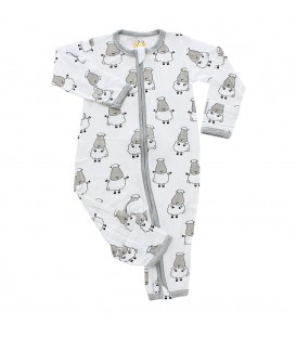 Baa Baa Sheepz Romper Zip Big Sheepz White (0-6M)
