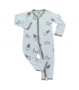 Baa Baa Sheepz Romper Zip Big Star & Sheepz Blue (0-6M)