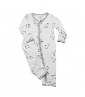 Baa Baa Sheepz Romper Zip Cute Big Star & Sheepz White (0-6M)