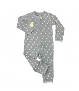 Baa Baa Sheepz Romper Zip Polka Dot Grey (0-6M)
